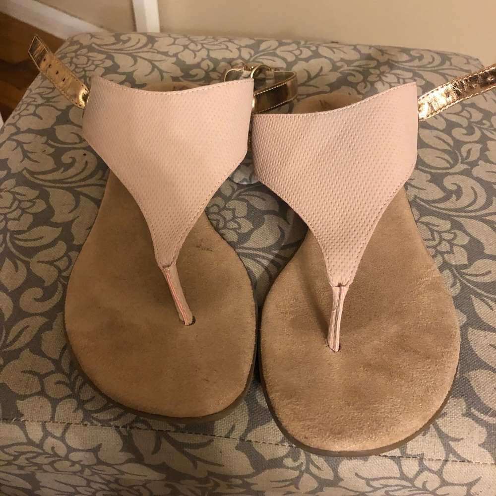 Pink and rose gold sandals